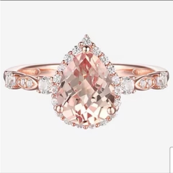 14 K Rose gold Sapphire cocktail Ring - Picture 3 of 6